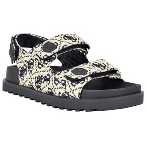 Guess Damen Fadey Flache Sandale, Elfenbein/Dunkelblau, Logo, Mehrfarbig, 37.5 EU Guess Damen Fadey Flache Sandale, Elfenbein/Dunkelblau, Logo, Mehrfarbig, 37.5 EU