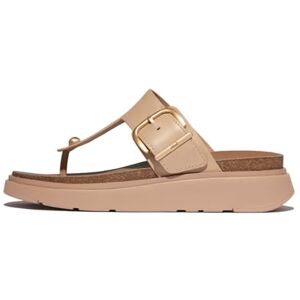 Fitflop Gen-ff Damen-Zehensteg-Sandalen aus Leder mit Schnalle, beige, 39 EU Fitflop Gen-ff Damen-Zehensteg-Sandalen aus Leder mit Schnalle, beige, 39 EU