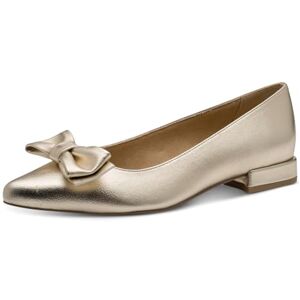 MARCO TOZZI Damen Ballerinas weiches Feel Me Fußbett weiches Innenfutter Vegan Spitz, metallic (Gold), 37 EU MARCO TOZZI Damen Ballerinas weiches Feel Me Fußbett weiches Innenfutter Vegan Spitz, metallic (Gold), 37 EU