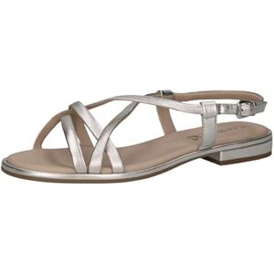 CAPRICE Damen Sandalen flach aus Leder Leicht, Silber (Pearl Metallic), 39 EU CAPRICE Damen Sandalen flach aus Leder Leicht, Silber (Pearl Metallic), 39 EU