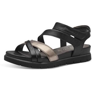 Tamaris Comfort Damen Sandalen flach aus Leder mit Klettverschluss, Schwarz (Black Comb), 39 EU Tamaris Comfort Damen Sandalen flach aus Leder mit Klettverschluss, Schwarz (Black Comb), 39 EU