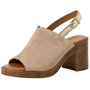 Tamaris Damen Sandalette mit Blockabsatz, beige, 40 EU Tamaris Damen Sandalette mit Blockabsatz, beige, 40 EU