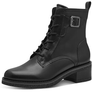 MARCO TOZZI Damen Stiefeletten zum Schnüren mit Lederanteil Blockabsatz, Schwarz (Black), 39 EU MARCO TOZZI Damen Stiefeletten zum Schnüren mit Lederanteil Blockabsatz, Schwarz (Black), 39 EU