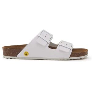 Scholl Unisex Cork Pro 2 Fibbie Flache Sandale, Weiß, 40 EU Scholl Unisex Cork Pro 2 Fibbie Flache Sandale, Weiß, 40 EU