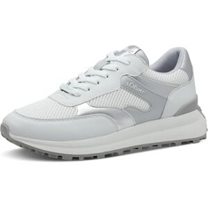 s.Oliver Damen Sneaker flach mit Schnürsenkeln Sportlich, Weiß (White/Silver), 39 EU s.Oliver Damen Sneaker flach mit Schnürsenkeln Sportlich, Weiß (White/Silver), 39 EU