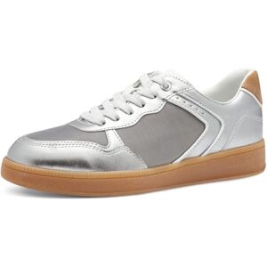 MARCO TOZZI Damen Sneaker flach mit Schnürsenkeln Bequem, Silber (Silver Comb), 40 EU MARCO TOZZI Damen Sneaker flach mit Schnürsenkeln Bequem, Silber (Silver Comb), 40 EU