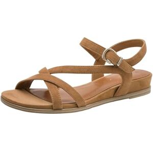 Tamaris Damen Sandalette Leder flach, braun, 38 EU Tamaris Damen Sandalette Leder flach, braun, 38 EU