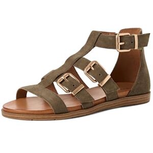 Tamaris Damen Sandalette Leder flach, khaki, 39 EU Tamaris Damen Sandalette Leder flach, khaki, 39 EU