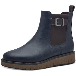 MARCO TOZZI Damen Chelsea Boots Flach mit Reißverschluss, Blau (Navy Comb), 41 EU MARCO TOZZI Damen Chelsea Boots Flach mit Reißverschluss, Blau (Navy Comb), 41 EU