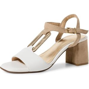 MARCO TOZZI Damen Sandale weiches Feel Me Fußbett Leder weiches Innenfutter Stylisch, weiß (WHITE COMB), 39 EU MARCO TOZZI Damen Sandale weiches Feel Me Fußbett Leder weiches Innenfutter Stylisch, weiß (WHITE COMB), 39 EU