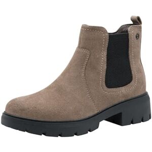Tamaris Comfort Damen Chelsea Boots aus Leder mit Reißverschluss, Braun (Pepper Suede), 39 EU Tamaris Comfort Damen Chelsea Boots aus Leder mit Reißverschluss, Braun (Pepper Suede), 39 EU