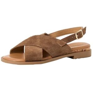 Tamaris Damen Sandalette Leder flach, braun, 38 EU Tamaris Damen Sandalette Leder flach, braun, 38 EU