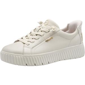Tamaris Damen Wide FIT Damen Step IN Leder Sneaker flach zum Schlupfen, weiß (Offwhite), 37 EU Tamaris Damen Wide FIT Damen Step IN Leder Sneaker flach zum Schlupfen, weiß (Offwhite), 37 EU