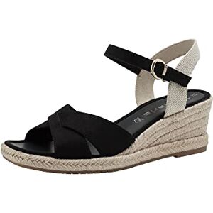 Tamaris Damen Sandalette mit Keilabsatz, schwarz, 39 EU Tamaris Damen Sandalette mit Keilabsatz, schwarz, 39 EU