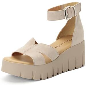 Tamaris Damen Sandalette mit Keilabsatz, beige, 39 EU Tamaris Damen Sandalette mit Keilabsatz, beige, 39 EU