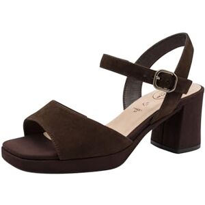 Tamaris Damen Wide Fit Damen Sandalen mit Absatz aus Leder mit verstellbarem Riemen, braun (Mocca Suede), 41 EU Tamaris Damen Wide Fit Damen Sandalen mit Absatz aus Leder mit verstellbarem Riemen, braun (Mocca Suede), 41 EU