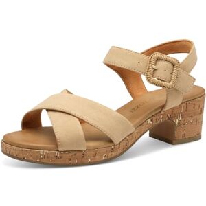 MARCO TOZZI Damen Sandalen mit Absatz Runde Spitze mit Schließe, Braun (Biscuit), 40 EU MARCO TOZZI Damen Sandalen mit Absatz Runde Spitze mit Schließe, Braun (Biscuit), 40 EU