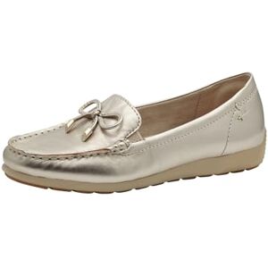 Tamaris Comfort Damen Mokassins aus Leder mit Schleife, Gold (Lt Gold), 36 EU Tamaris Comfort Damen Mokassins aus Leder mit Schleife, Gold (Lt Gold), 36 EU