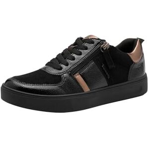 Tamaris Comfort Damen Sneaker flach mit Reißverschluss Freizeit, Schwarz (Black Comb), 38 EU Tamaris Comfort Damen Sneaker flach mit Reißverschluss Freizeit, Schwarz (Black Comb), 38 EU