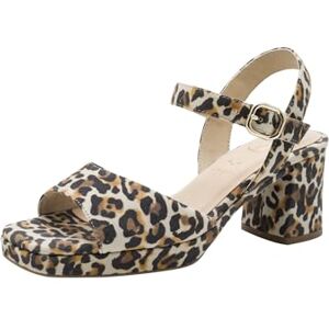 Tamaris Damen Wide Fit Damen Sandalen mit Absatz aus Leder mit verstellbarem Riemen, beige (beige Leo), 38 EU Tamaris Damen Wide Fit Damen Sandalen mit Absatz aus Leder mit verstellbarem Riemen, beige (beige Leo), 38 EU