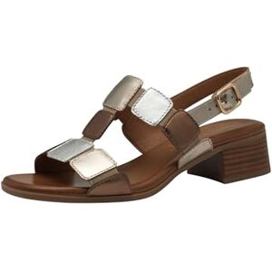 Tamaris Comfort Damen Sandalen mit Absatz aus Leder mit verstellbarem Riemen, Mehrfarbig (Metallic Comb), 38 EU Tamaris Comfort Damen Sandalen mit Absatz aus Leder mit verstellbarem Riemen, Mehrfarbig (Metallic Comb), 38 EU