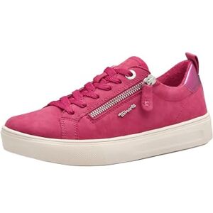Tamaris Damen Wide Fit Damen Sneaker flach mit Reißverschluss Freizeit, Rosa (Fuxia Nubuc), 40 EU Tamaris Damen Wide Fit Damen Sneaker flach mit Reißverschluss Freizeit, Rosa (Fuxia Nubuc), 40 EU