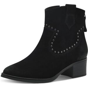 MARCO TOZZI Damen Stiefeletten mit Absatz aus Leder Cowboy, Schwarz (Black), 41 EU MARCO TOZZI Damen Stiefeletten mit Absatz aus Leder Cowboy, Schwarz (Black), 41 EU