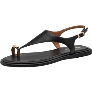 Tamaris Damen Sandalette Leder flach, schwarz, 40 EU Tamaris Damen Sandalette Leder flach, schwarz, 40 EU