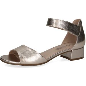 CAPRICE Damen Sandalen mit Absatz aus Leder mit Riemchen, Metallisch (Platin Metal.), 38 EU CAPRICE Damen Sandalen mit Absatz aus Leder mit Riemchen, Metallisch (Platin Metal.), 38 EU