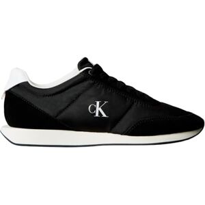 Calvin Herren Runner Sneaker Retro Mix mit Logo, Schwarz (Black/Bright White), 46 Calvin Herren Runner Sneaker Retro Mix mit Logo, Schwarz (Black/Bright White), 46