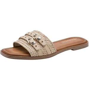 Tamaris Damen Pantolette flach, beige, 39 EU Tamaris Damen Pantolette flach, beige, 39 EU