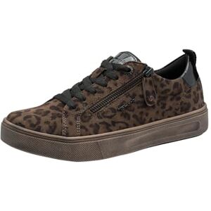 Tamaris Damen Wide Fit Damen Sneaker flach mit Reißverschluss Freizeit, Mehrfarbig (Dark Leopard), 38 EU Tamaris Damen Wide Fit Damen Sneaker flach mit Reißverschluss Freizeit, Mehrfarbig (Dark Leopard), 38 EU