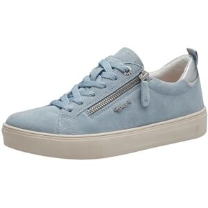 Tamaris Damen Wide Fit Damen Sneaker flach mit Reißverschluss Freizeit, Blau (Sky Suede), 36 EU Tamaris Damen Wide Fit Damen Sneaker flach mit Reißverschluss Freizeit, Blau (Sky Suede), 36 EU