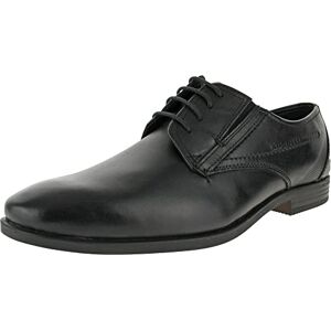 Bugatti Business Halbschuh aus Leder, Derby mit Two-Tone-Finish, ergonomische Passform mit Gummizug, Schwarz, 48 EU Bugatti Business Halbschuh aus Leder, Derby mit Two-Tone-Finish, ergonomische Passform mit Gummizug, Schwarz, 48 EU