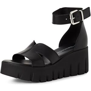 Tamaris Damen Sandalette mit Keilabsatz, schwarz, 39 EU Tamaris Damen Sandalette mit Keilabsatz, schwarz, 39 EU