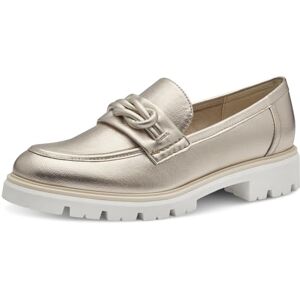MARCO TOZZI Damen Loafer mit Absatz mit Plateausohle Vegan, Beige (Platinum), 39 EU MARCO TOZZI Damen Loafer mit Absatz mit Plateausohle Vegan, Beige (Platinum), 39 EU