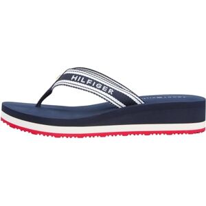 Tommy Hilfiger Damen Flip Flops Flag Print Summer mit Keilabsatz, Mehrfarbig (Rwb), 38 Tommy Hilfiger Damen Flip Flops Flag Print Summer mit Keilabsatz, Mehrfarbig (Rwb), 38