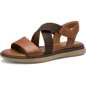 Tamaris Comfort Damen Sandalen flach aus Leder mit Klettverschluss, Braun (Nut), 38 EU Tamaris Comfort Damen Sandalen flach aus Leder mit Klettverschluss, Braun (Nut), 38 EU
