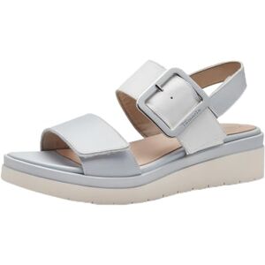Tamaris Comfort Damen Sandalen flach aus Leder mit Schnalle, Mehrfarbig (Sky Comb), 45 EU Tamaris Comfort Damen Sandalen flach aus Leder mit Schnalle, Mehrfarbig (Sky Comb), 45 EU