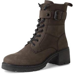 MARCO TOZZI Damen Stiefeletten zum Schnüren aus Leder mit Blockabsatz, Braun (Anthracite N.C), 41 EU MARCO TOZZI Damen Stiefeletten zum Schnüren aus Leder mit Blockabsatz, Braun (Anthracite N.C), 41 EU