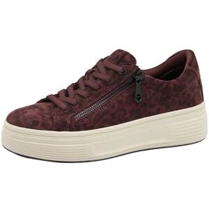Tamaris Comfort Damen Plateau Sneaker mit Reißverschluss Low Top, Rot (Dk Red Leopard), 41 EU Tamaris Comfort Damen Plateau Sneaker mit Reißverschluss Low Top, Rot (Dk Red Leopard), 41 EU