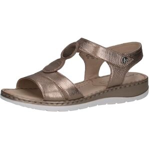 CAPRICE Damen Sandalen flach aus Leder mit Klettverschluss, Beige (Taupe Met.Comb), 38 EU CAPRICE Damen Sandalen flach aus Leder mit Klettverschluss, Beige (Taupe Met.Comb), 38 EU
