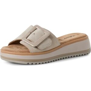 s.Oliver Damen Pantoletten aus Leder mit Schnalle, Beige (Beige), 39 EU s.Oliver Damen Pantoletten aus Leder mit Schnalle, Beige (Beige), 39 EU