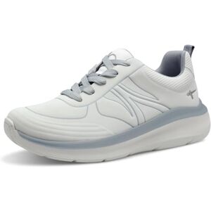 Tamaris Comfort Damen Sneaker flach mit Chunky-Sohle Vegan, Weiß (White/Blue), 40 EU Tamaris Comfort Damen Sneaker flach mit Chunky-Sohle Vegan, Weiß (White/Blue), 40 EU