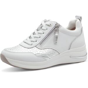 Tamaris Comfort Damen Sneaker flach mit Schnürsenkeln mit Reißverschluss, Weiß (White Nappa), 41 EU Tamaris Comfort Damen Sneaker flach mit Schnürsenkeln mit Reißverschluss, Weiß (White Nappa), 41 EU