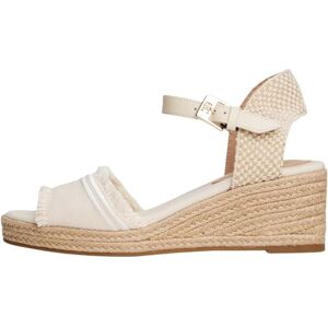 Tommy Hilfiger Damen Wedge Espadrilles Fringe Canvas mit Keilabsatz, Elfenbein (Muslin), 40 Tommy Hilfiger Damen Wedge Espadrilles Fringe Canvas mit Keilabsatz, Elfenbein (Muslin), 40