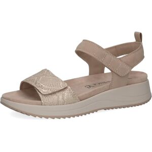 CAPRICE Damen Sandalen flach aus Leder mit Klettverschluss, Beige (Sand Comb), 40 EU CAPRICE Damen Sandalen flach aus Leder mit Klettverschluss, Beige (Sand Comb), 40 EU