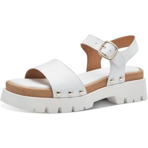 Tamaris Damen Plateau Sandalen Leder Sommer; WHITE LEATHER/weiß; 38 EU Tamaris Damen Plateau Sandalen Leder Sommer; WHITE LEATHER/weiß; 38 EU