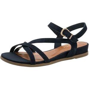 Tamaris Damen Sandalette Leder flach, blau, 42 EU Tamaris Damen Sandalette Leder flach, blau, 42 EU