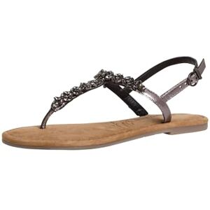 Tamaris Damen Sandalen Zehentrenner Leder Sommer; PEWTER/metallic; 36 EU Tamaris Damen Sandalen Zehentrenner Leder Sommer; PEWTER/metallic; 36 EU